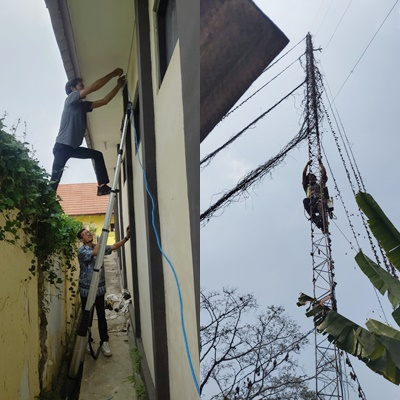 Pemasangan CCTV di tower kel. Kaligandu.